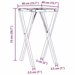 vidaXL Dining Table Legs X-Frame Desk Legs DIY Metal Furniture Legs Steel - Additional view 8