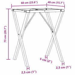 vidaXL Dining Table Legs X-Frame Desk Legs DIY Metal Furniture Legs Steel