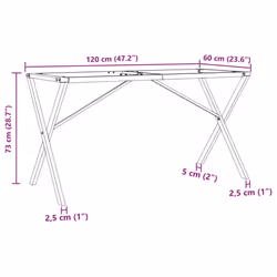 vidaXL Dining Table Legs X-Frame Desk Legs DIY Metal Furniture Legs Steel