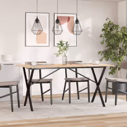 vidaXL Dining Table Legs X-Frame Desk Legs DIY Metal Furniture Legs Steel