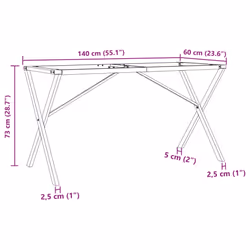 vidaXL Dining Table Legs X-Frame Desk Legs DIY Metal Furniture Legs Steel