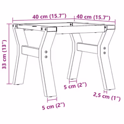 vidaXL Coffee Table Legs Y-Frame Desk Legs DIY Metal Furniture Legs Steel