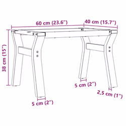 vidaXL Coffee Table Legs Y-Frame Desk Legs Metal Furniture Legs Cast Iron - Additional view 8