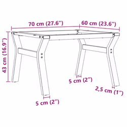 vidaXL Coffee Table Legs Y-Frame Desk Legs Metal Furniture Legs Cast Iron - Additional view 8