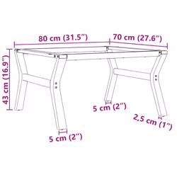 vidaXL Coffee Table Legs Y-Frame Desk Legs Metal Furniture Legs Cast Iron - Additional view 8