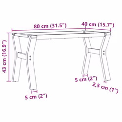 vidaXL Coffee Table Legs Y-Frame Desk Legs Metal Furniture Legs Cast Iron - Additional view 3