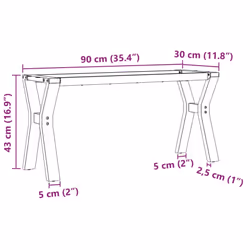 vidaXL Coffee Table Legs Y-Frame Desk Legs DIY Metal Furniture Legs Steel