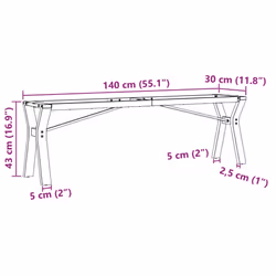 vidaXL Coffee Table Legs Y-Frame Desk Legs DIY Metal Furniture Legs Steel