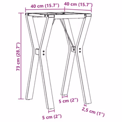 vidaXL Dining Table Legs Y-Frame Desk Legs DIY Metal Furniture Legs Steel