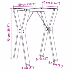 vidaXL Dining Table Legs Y-Frame Desk Legs DIY Metal Furniture Legs Steel