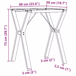 vidaXL Dining Table Legs Y-Frame Desk Legs DIY Metal Furniture Legs Steel - Additional view 8