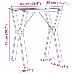 vidaXL Dining Table Legs Y-Frame Desk Legs DIY Metal Furniture Legs Steel - Additional view 3