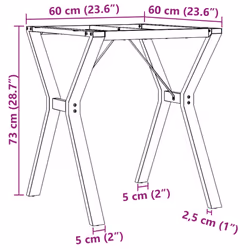 vidaXL Dining Table Legs Y-Frame Desk Legs DIY Metal Furniture Legs Steel - Additional view 8