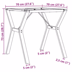 vidaXL Dining Table Legs Y-Frame Desk Legs DIY Metal Furniture Legs Steel - Additional view 8