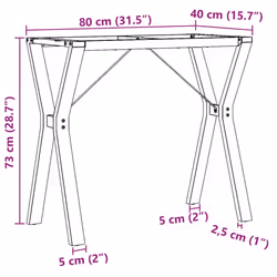 vidaXL Dining Table Legs Y-Frame Desk Legs DIY Metal Furniture Legs Steel - Additional view 8