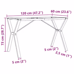 vidaXL Dining Table Legs Y-Frame Desk Legs DIY Metal Furniture Legs Steel - Additional view 8