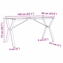 vidaXL Dining Table Legs Y-Frame Desk Legs DIY Metal Furniture Legs Steel