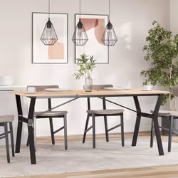 vidaXL Dining Table Legs Y-Frame Desk Legs DIY Metal Furniture Legs Steel