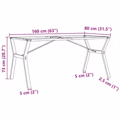 vidaXL Dining Table Legs Y-Frame Desk Legs DIY Metal Furniture Legs Steel - Additional view 8