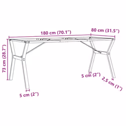 vidaXL Dining Table Legs Y-Frame Desk Legs DIY Metal Furniture Legs Steel - Additional view 8
