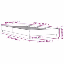 vidaXL Bed Frame Bedroom Bed Base Bedstead with LED Lights Black 100x200 cm