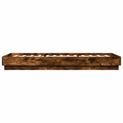 vidaXL Bed Frame Home Bed Base Bedstead with LED Lights Smoked Oak 100x200 cm - Additional view 4