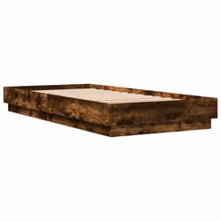 vidaXL Bed Frame Home Bed Base Bedstead with LED Lights Smoked Oak 100x200 cm - Additional view 5
