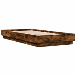 vidaXL Bed Frame Home Bed Base Bedstead with LED Lights Smoked Oak 90x200 cm