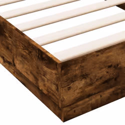 vidaXL Bed Frame Home Bed Base Bedstead with LED Lights Smoked Oak 90x200 cm - Additional view 8