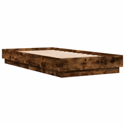 vidaXL Bed Frame with LED Lights Home Bed Base Smoked Oak 90x190 cm Single