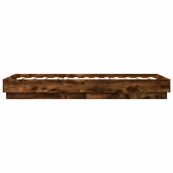 vidaXL Bed Frame with LED Lights Home Bed Base Smoked Oak 90x190 cm Single - Additional view 6