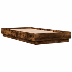 vidaXL Bed Frame with LED Lights Home Bed Base Smoked Oak 90x190 cm Single - Additional view 7