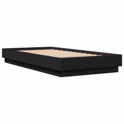 vidaXL Bed Frame with LED Lights Home Bed Base Black 75x190 cm Small Single - Additional view 7