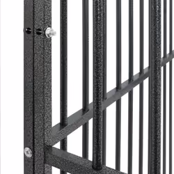 vidaXL Dog Playpen 4 Panel Dog Kennel Pet Dog Crate Black Galvanised Steel - Additional view 6