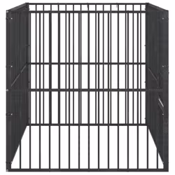 vidaXL Dog Playpen 4 Panel Dog Kennel Pet Dog Crate Black Galvanised Steel - Additional view 5