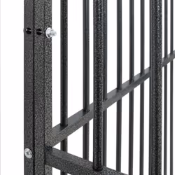 vidaXL Dog Playpen 4 Panel Dog Kennel Pet Dog Crate Black Galvanised Steel - Additional view 7