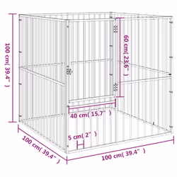 vidaXL Dog Playpen 4 Panel Dog Kennel Pet Dog Crate Black Galvanised Steel - Additional view 8