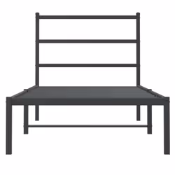 vidaXL Metal Bed Frame with Headboard Mattress Foundation Black 90x200 cm - Additional view 4