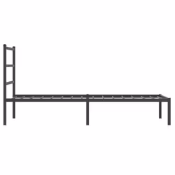 vidaXL Metal Bed Frame with Headboard Mattress Foundation Black 90x200 cm - Additional view 5