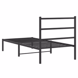 vidaXL Metal Bed Frame with Headboard Mattress Foundation Black 90x200 cm - Additional view 6