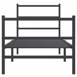vidaXL Metal Bed Frame with Headboard and Footboard Bed BaseÂ Black 80x200 cm - Additional view 4