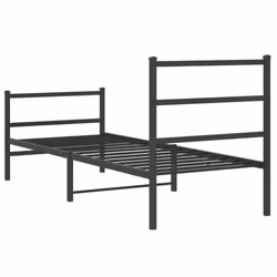 vidaXL Metal Bed Frame with Headboard and Footboard Bed BaseÂ Black 80x200 cm - Additional view 6