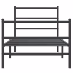 vidaXL Metal Bed Frame with Headboard and FootboardÂ Black 90x190 cm Single - Additional view 4