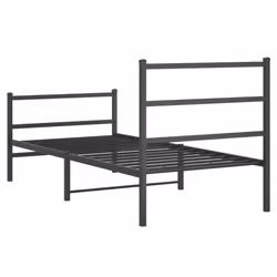 vidaXL Metal Bed Frame with Headboard and FootboardÂ Black 90x190 cm Single - Additional view 6