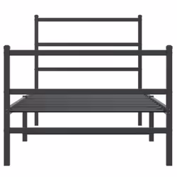 vidaXL Metal Bed Frame with Headboard and Footboard Bed BaseÂ Black 90x200 cm - Additional view 4