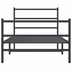 vidaXL Metal Bed Frame with Headboard and Footboard Bed BaseÂ Black 100x190 cm - Additional view 4