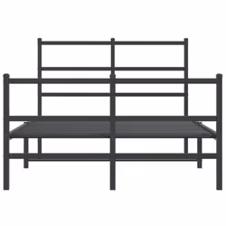 vidaXL Metal Bed Frame with Headboard&FootboardÂ Black 120x190 cm Small Double - Additional view 4
