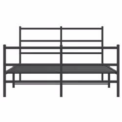 vidaXL Metal Bed Frame with Headboard and FootboardÂ Black 135x190 cm Double - Additional view 4