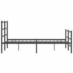 vidaXL Metal Bed Frame with Headboard and FootboardÂ Black 135x190 cm Double - Additional view 5