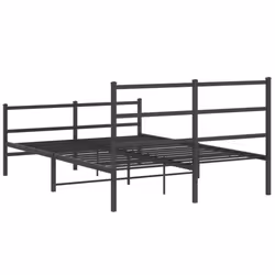 vidaXL Metal Bed Frame with Headboard and FootboardÂ Black 135x190 cm Double - Additional view 6